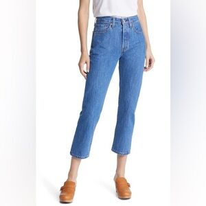 Levi’s 501 High Waist Crop Straight Leg Jeans